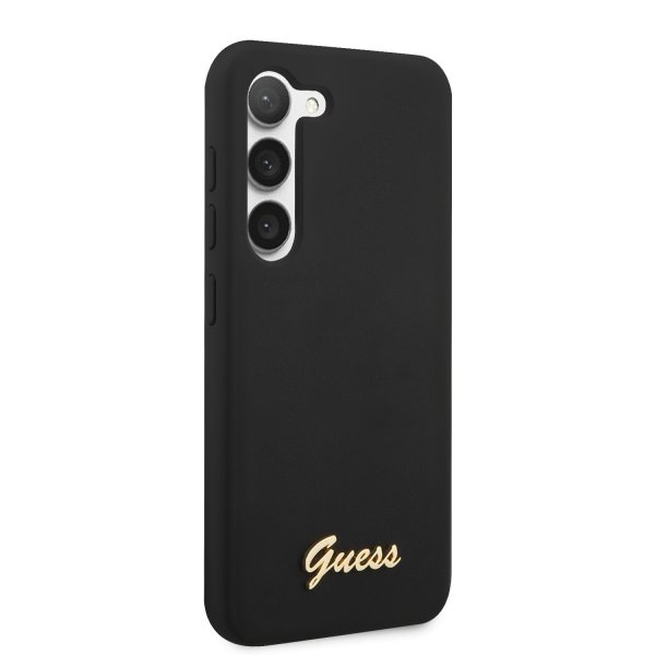 Samsung Galaxy S23 Plus Skal Liquid Silicone Metal Logo Svart