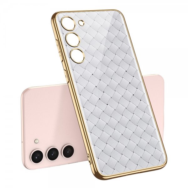 Samsung Galaxy S23 Plus Skal Motiv Vitt Vävmönster