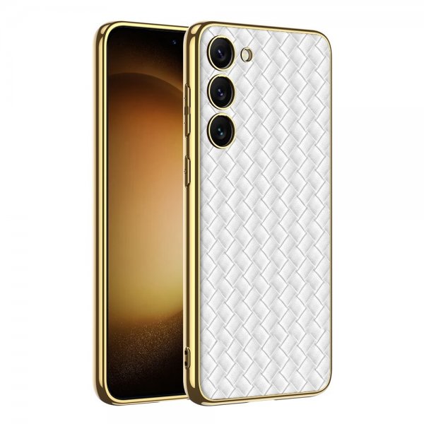 Samsung Galaxy S23 Plus Skal Vävmönster Vit