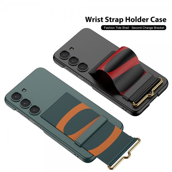 Samsung Galaxy S23 Skal Hand Strap Kolfibertextur Svart