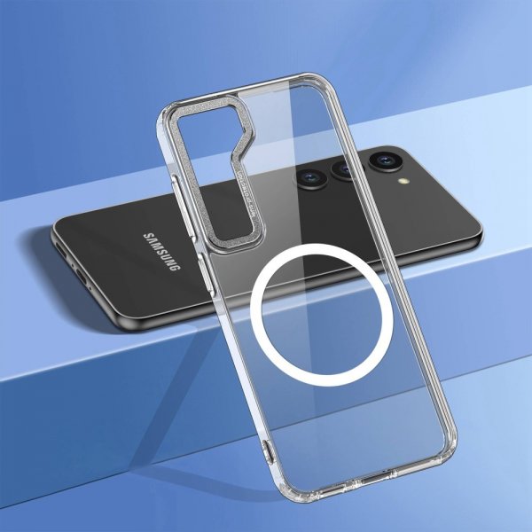 Samsung Galaxy S23 Cover Transparent MagSafe Sølv