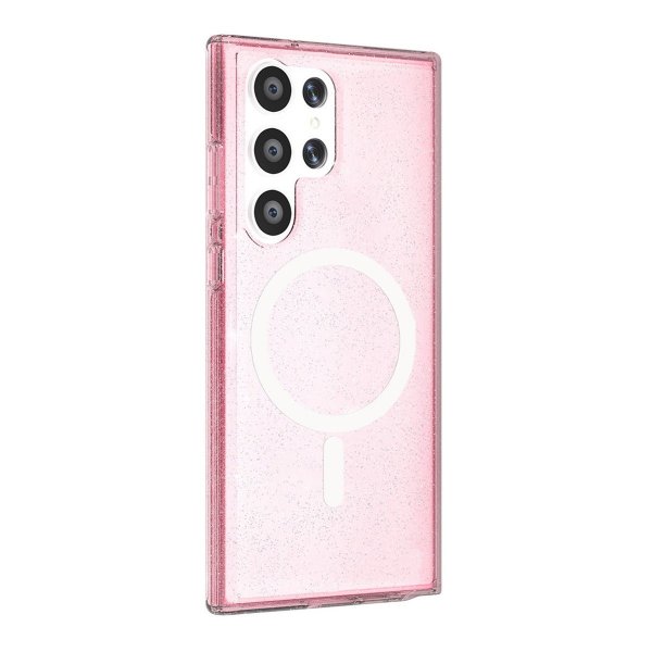 Samsung Galaxy S23 Ultra Skal Glitter MagSafe Rosa