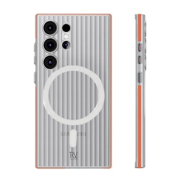 Samsung Galaxy S23 Ultra Skal Korrugerad MagSafe Orange