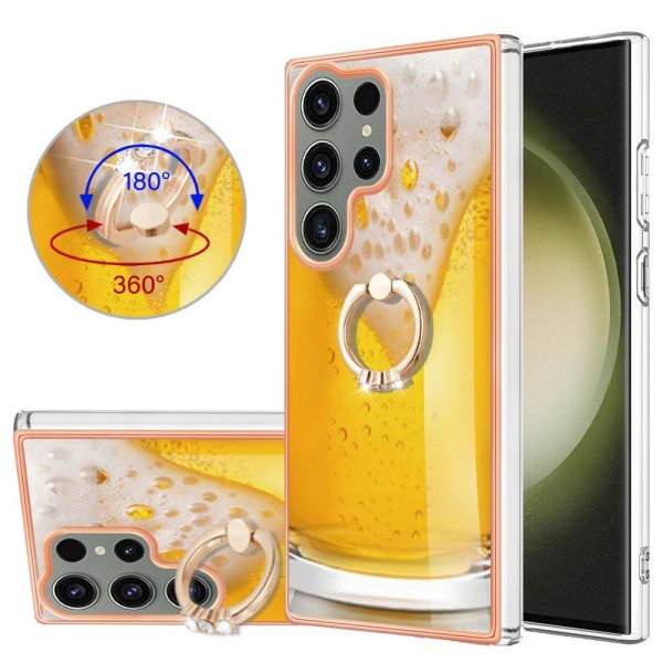 Samsung Galaxy S23 Ultra Skal med Finger Ring Motiv Öl