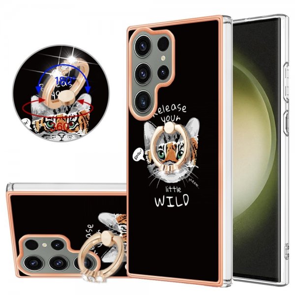 Samsung Galaxy S23 Ultra Skal med Finger Ring Motiv Release Your Little Wild