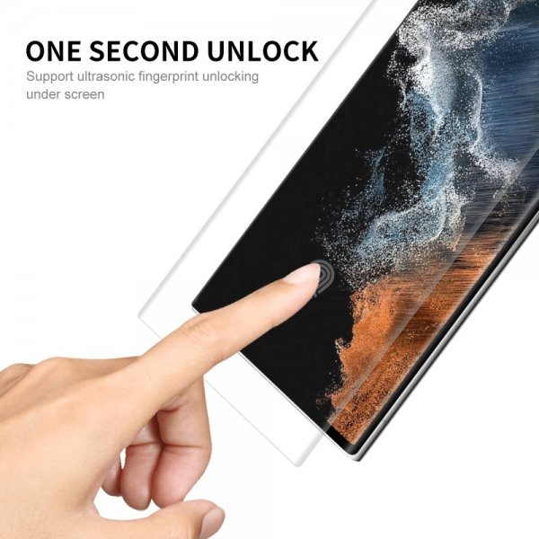 Samsung Galaxy S23 Ultra Skal med Skärmskydd Lädertextur Lila