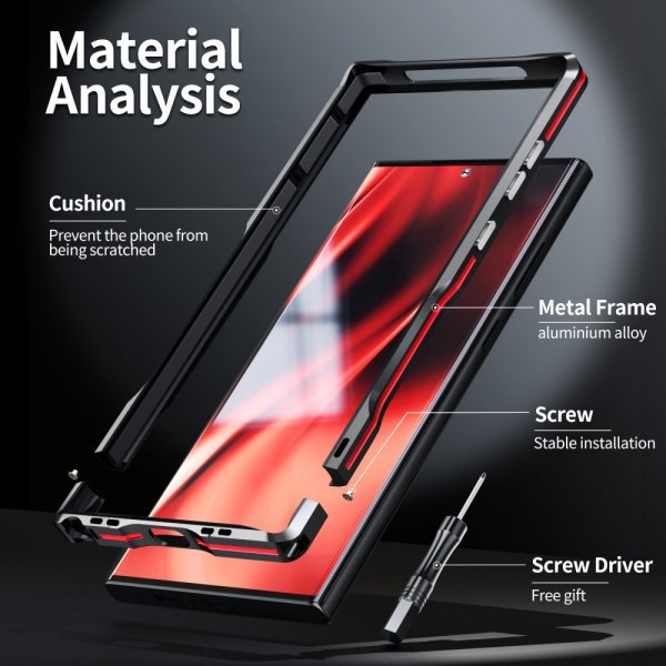 Samsung Galaxy S23 Ultra Skal Metal Bumper Silver
