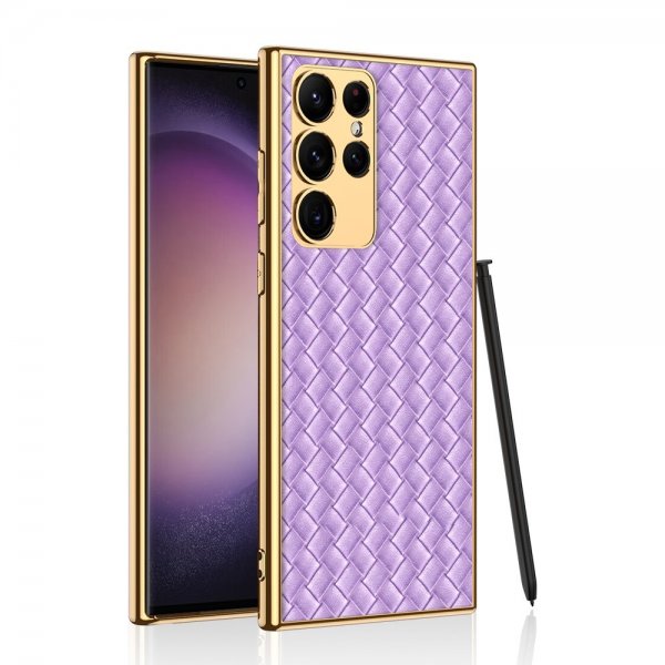 Samsung Galaxy S23 Ultra Skal Vävmönster Lila