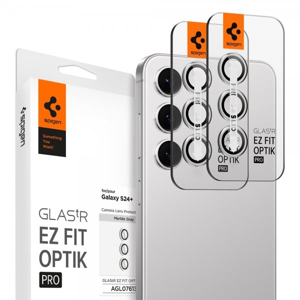 Samsung Galaxy S24 Plus Kameraskydd GLAS.tR EZ Fit Optik Pro 2-pack Grå