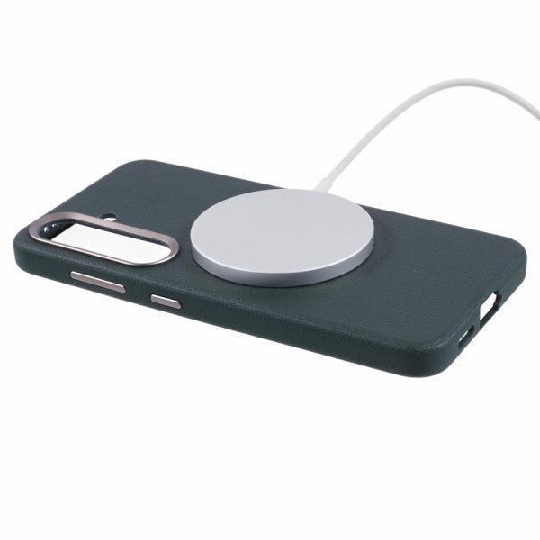 Samsung Galaxy S24 Plus Skal Lädertextur MagSafe Grön