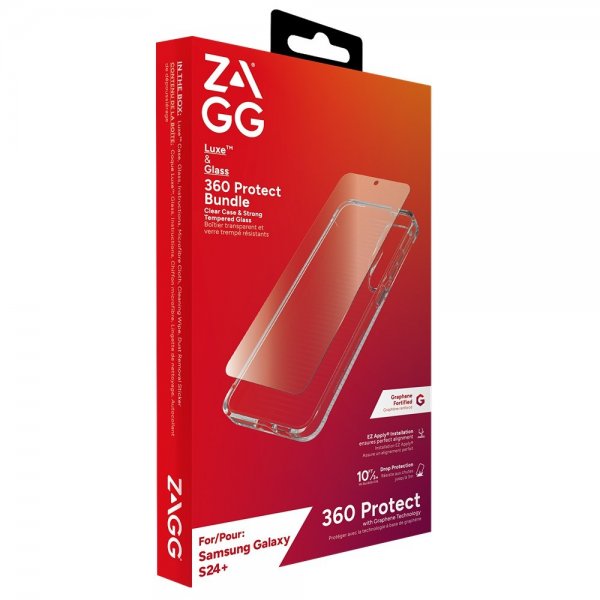 Samsung Galaxy S24 Plus Skal och Skärmskydd Luxe & Glass 360 Protect Bundle