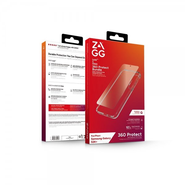 Samsung Galaxy S24 Plus Skal och Skärmskydd Luxe & Glass 360 Protect Bundle