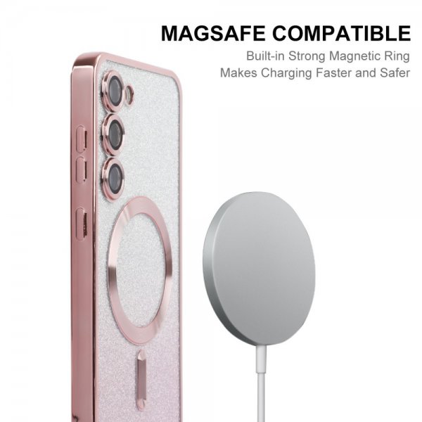 Samsung Galaxy S24 Plus Skal Pläterad Kant Glitter MagSafe Guld