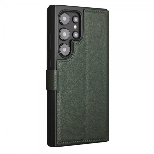 Samsung Galaxy S24 Ultra Fodral Äkta Läder Grön