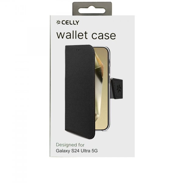 Samsung Galaxy S24 Ultra Fodral Wally Wallet Case Svart