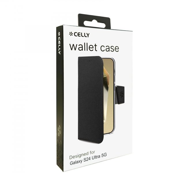 Samsung Galaxy S24 Ultra Fodral Wally Wallet Case Svart