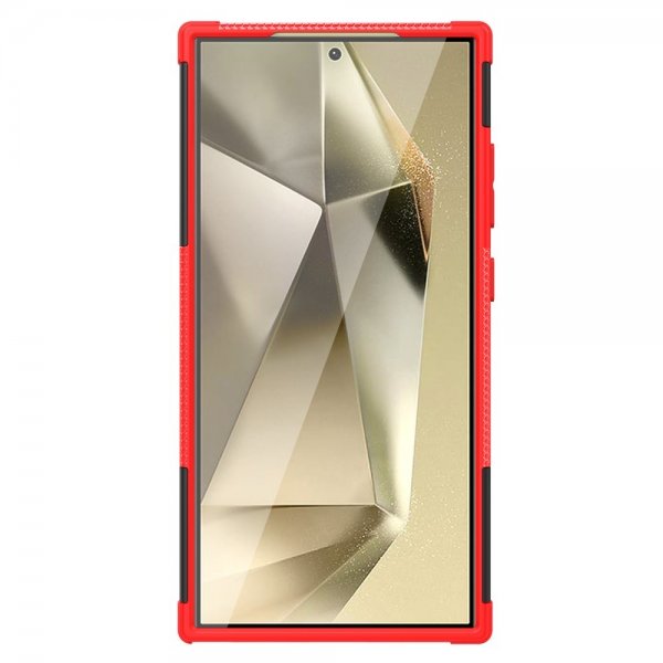 Samsung Galaxy S24 Ultra Skal Däckmönster Stativfunktion Röd