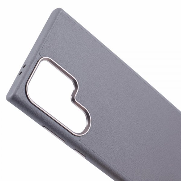 Samsung Galaxy S24 Ultra Skal Lädertextur MagSafe Grå