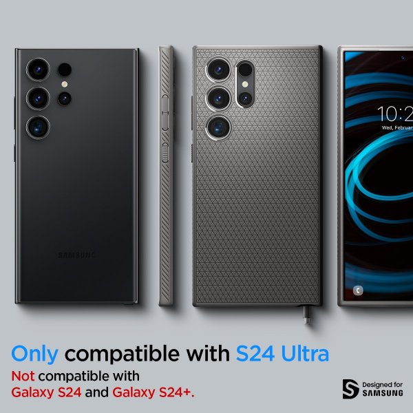 Samsung Galaxy S24 Ultra Skal Liquid Air Marble Grey