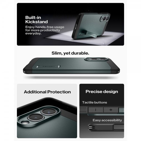 Samsung Galaxy S25 Edge Skal Tough Armor MagFit Abyss Green