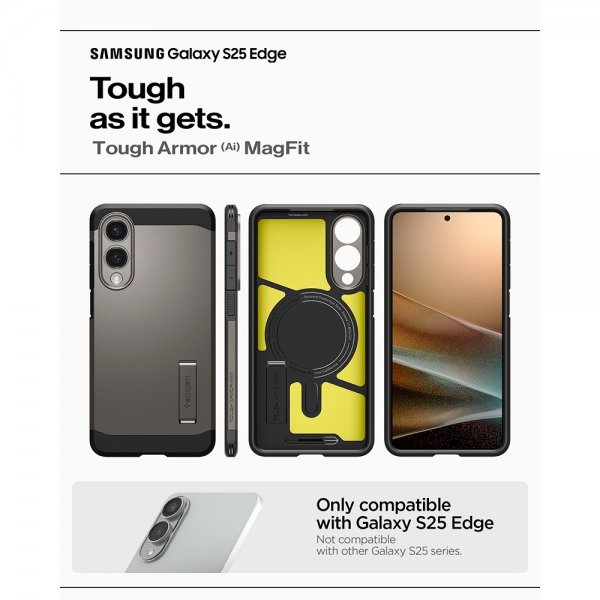 Samsung Galaxy S25 Edge Skal Tough Armor MagFit Gunmetal