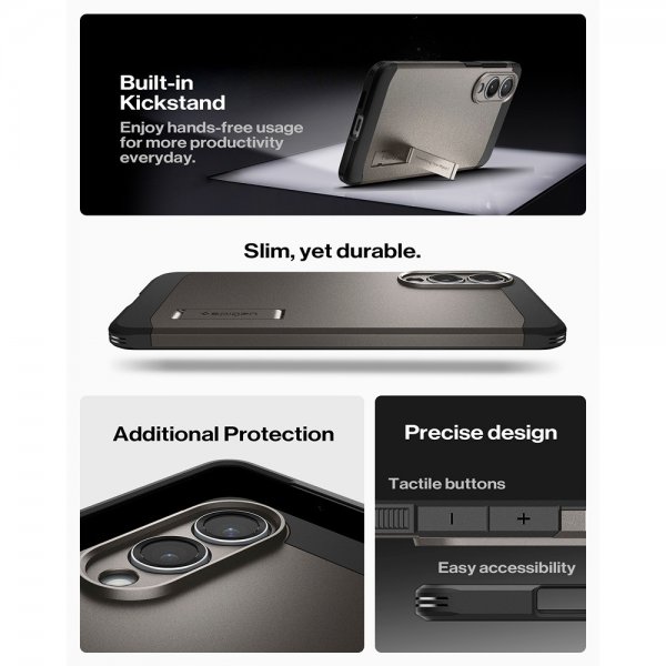 Samsung Galaxy S25 Edge Skal Tough Armor MagFit Gunmetal