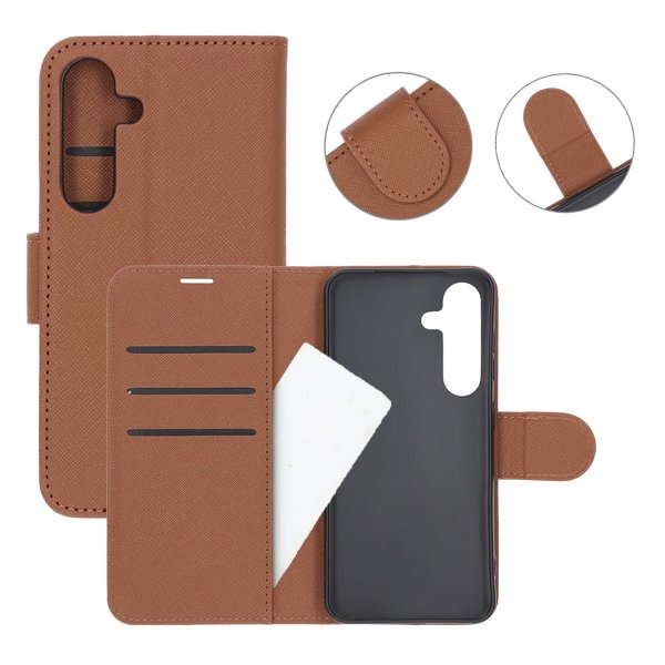 Samsung Galaxy S25 Fodral med Kortfack Stativfunktion Brun