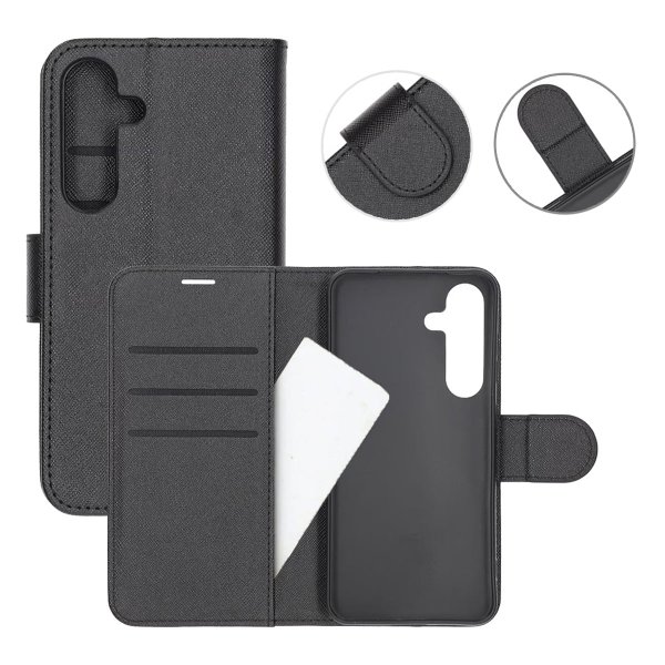 Samsung Galaxy S25 Fodral med Kortfack Stativfunktion Svart