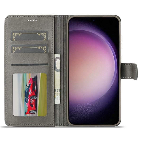 Samsung Galaxy S25 Plus Fodral med Kortfack Stativfunktion Grå