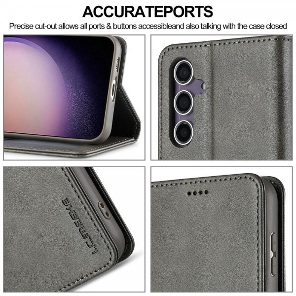 Samsung Galaxy S25 Plus Fodral med Kortfack Stativfunktion Grå