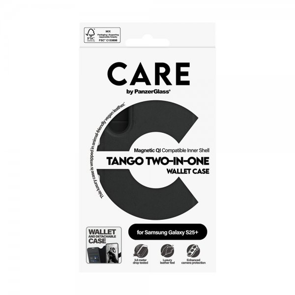 Samsung Galaxy S25 Plus Fodral Tango Two-in-One Wallet MagSafe Svart