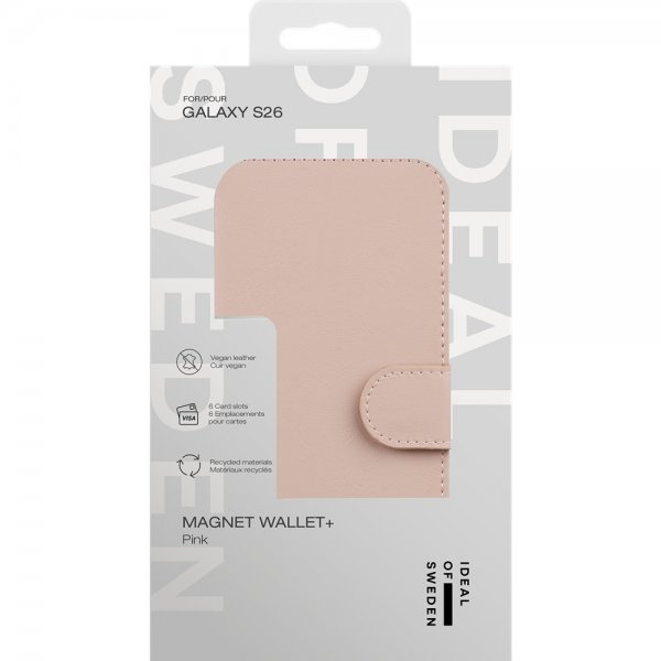 Samsung Galaxy S26 Fodral Magnet Wallet+ Rosa