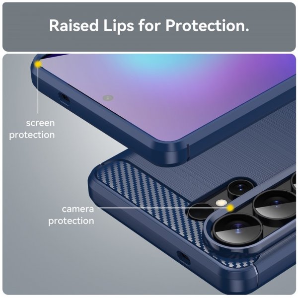 Samsung Galaxy S26 Ultra Skal Borstad Kolfibertextur Blå