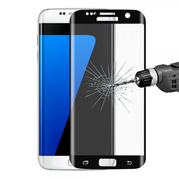 Samsung Galaxy S7 Edge Skärmskydd i Härdat Glas Full Size 3D Välvd Svart