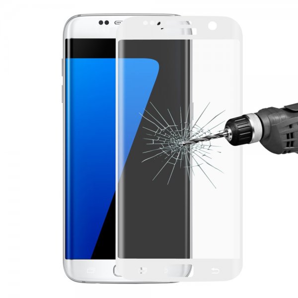 Samsung Galaxy S7 Edge Skärmskydd i Härdat Glas Full Size 3D Välvd Vit