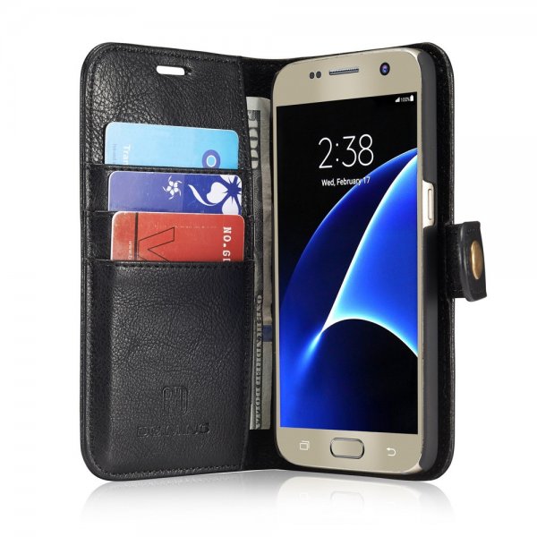 Samsung Galaxy S7 Plånboksfodral Löstagbart Skal Svart