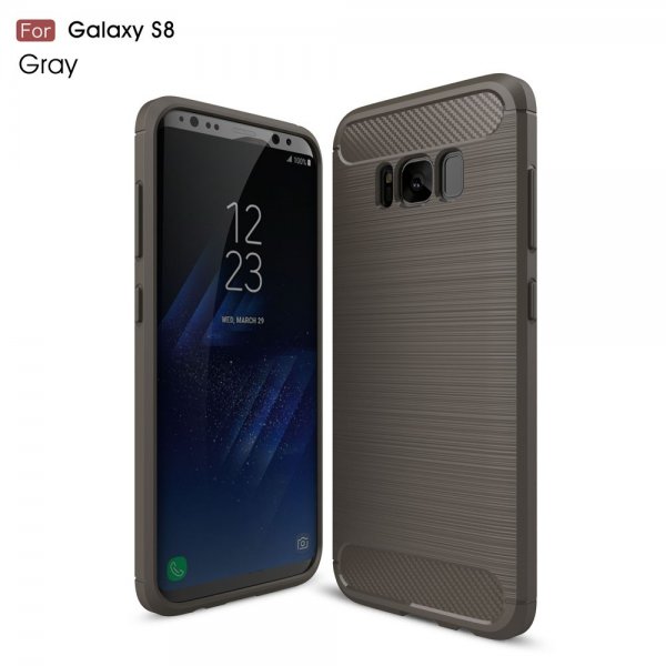 Samsung Galaxy S8 Mobilskal Kolfibertextur Grå