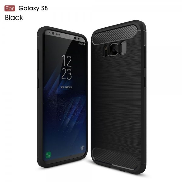 Samsung Galaxy S8 Mobilskal Kolfibertextur Svart