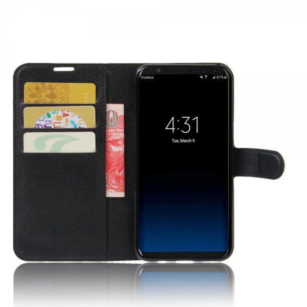 Samsung Galaxy S8 Plus Fodral Litchi Svart