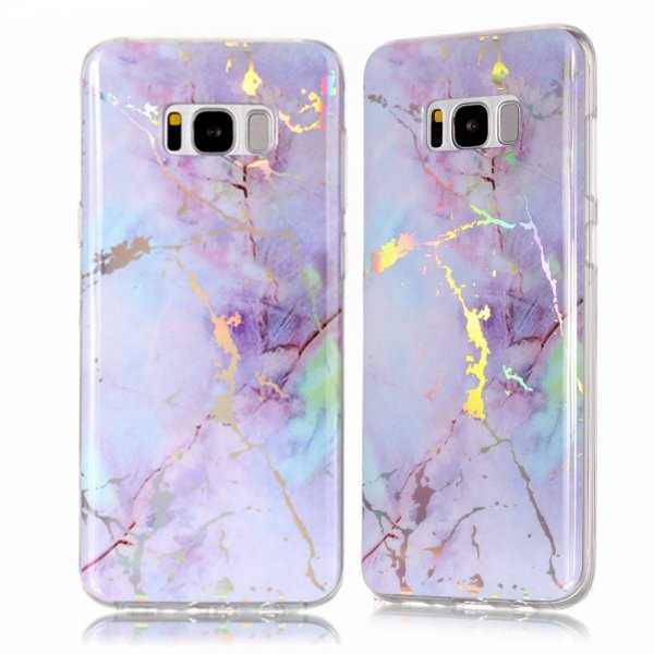 Samsung Galaxy S8 Skal TPU Gyllene Marmor Lila