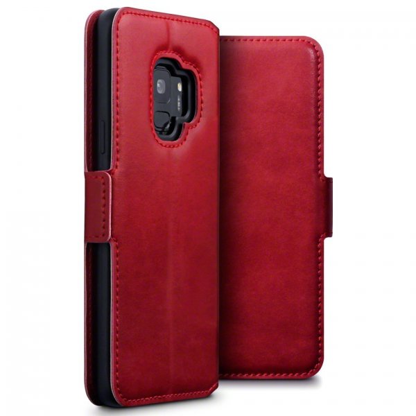 Samsung Galaxy S9 Äkta läder Fodral Low Profile Röd