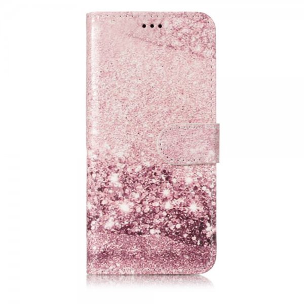 Samsung Galaxy S9 Plånboksetui Motiv Lyserød Glitter