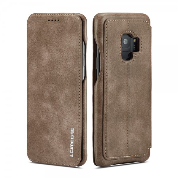 Samsung Galaxy S9 Retro Fodral PU-läder Mörkbrun