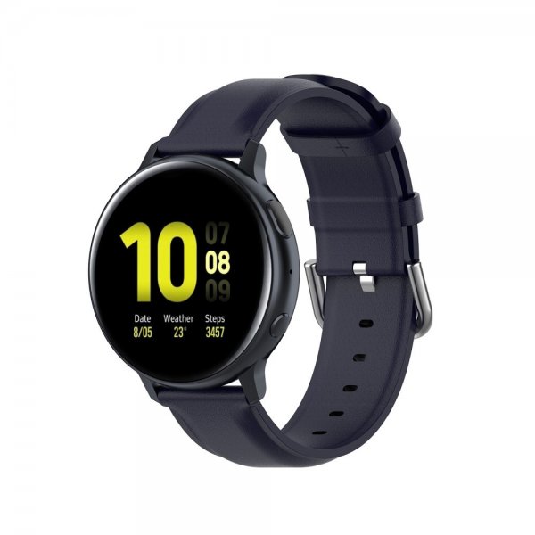 Samsung Galaxy Watch 20mm Armband Äkta Läder Blå