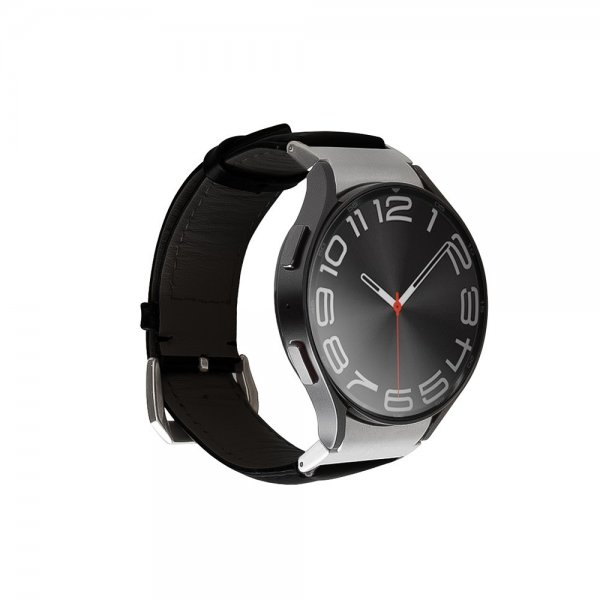 Samsung Galaxy Watch 20mm Armband Leather Band Svart