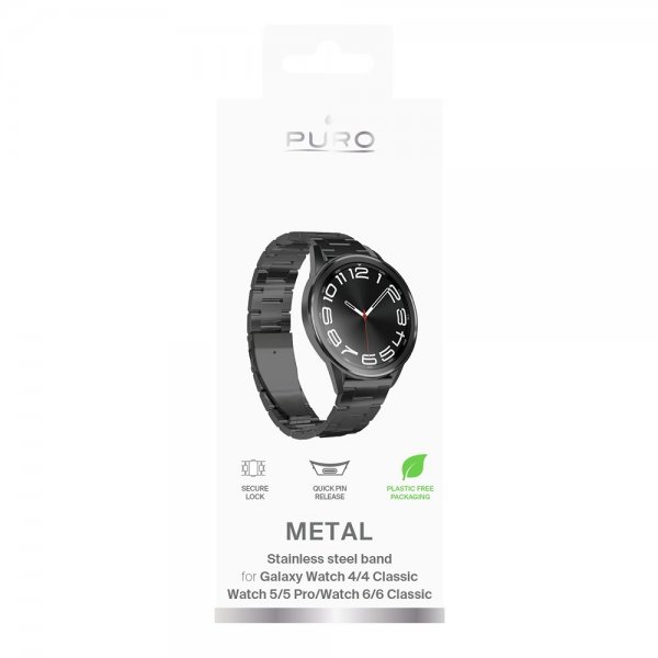 Samsung Galaxy Watch 20mm Armband Stainless Steel Svart
