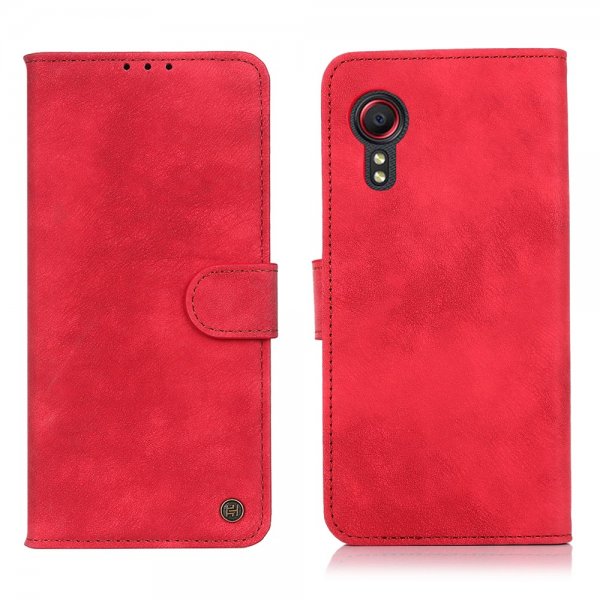Samsung Galaxy XCover 5 Etui Lædertekstur Rød