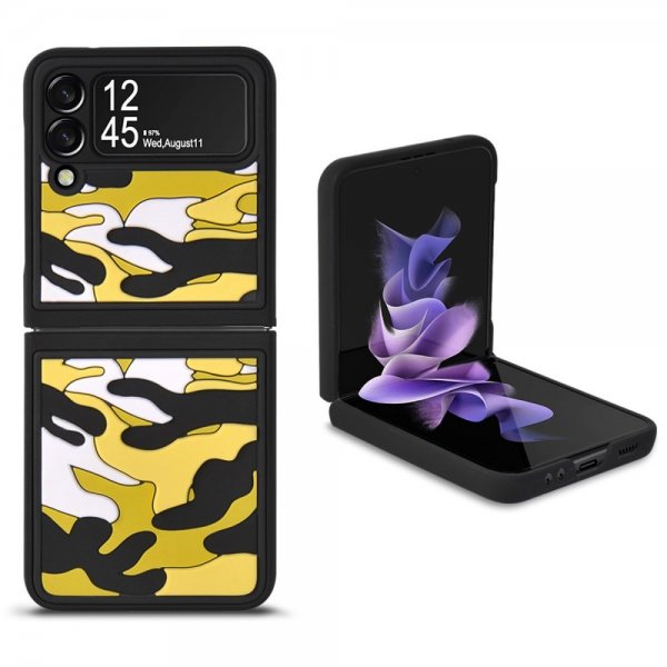 Samsung Galaxy Z Flip 3 Skal 3D Kamouflage Gul
