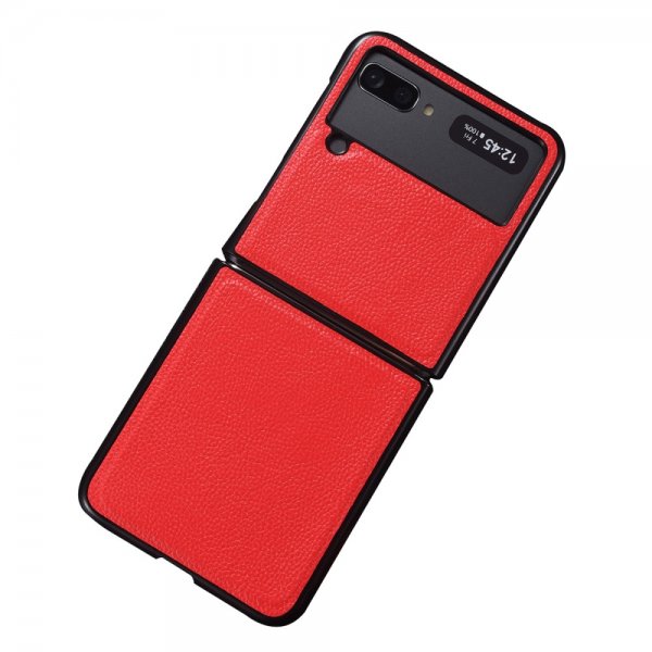 Samsung Galaxy Z Flip 3 Skal Äkta Läder Röd