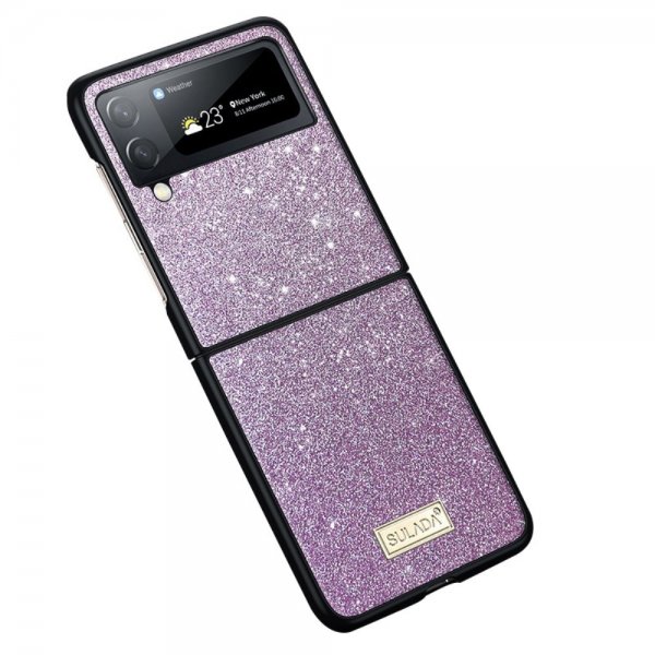 Samsung Galaxy Z Flip 4 Skal Glitter Lila